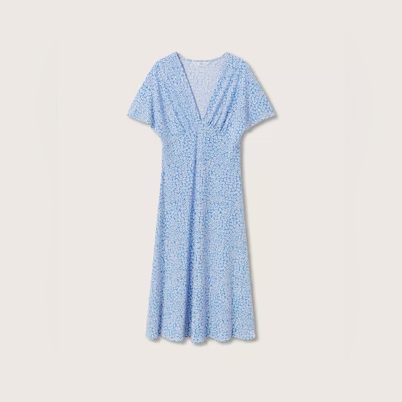 Mango Dresses & Skirts - Mango Light Blue Floral Midi Dress